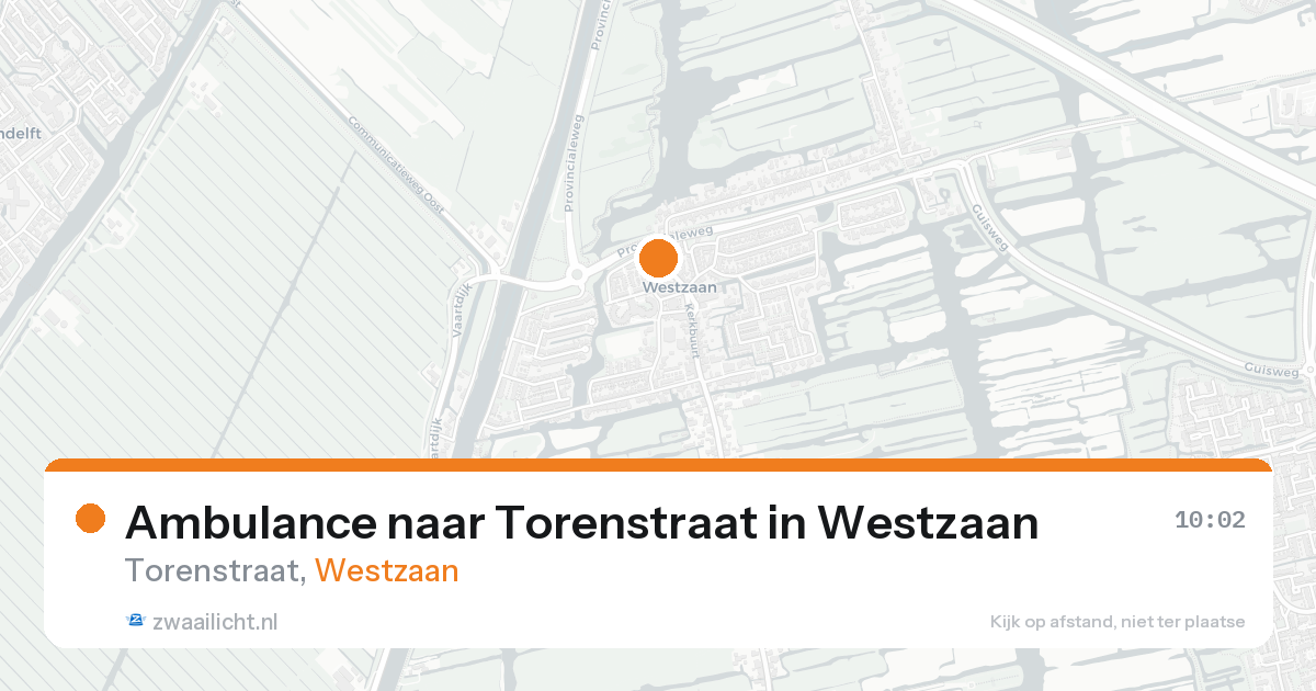 Ambulance naar Torenstraat in Westzaan — 25 aug 2026