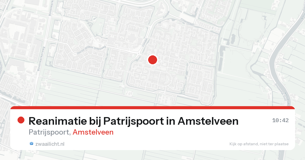 Reanimatie bij Patrijspoort in Amstelveen — 21 aug 2026
