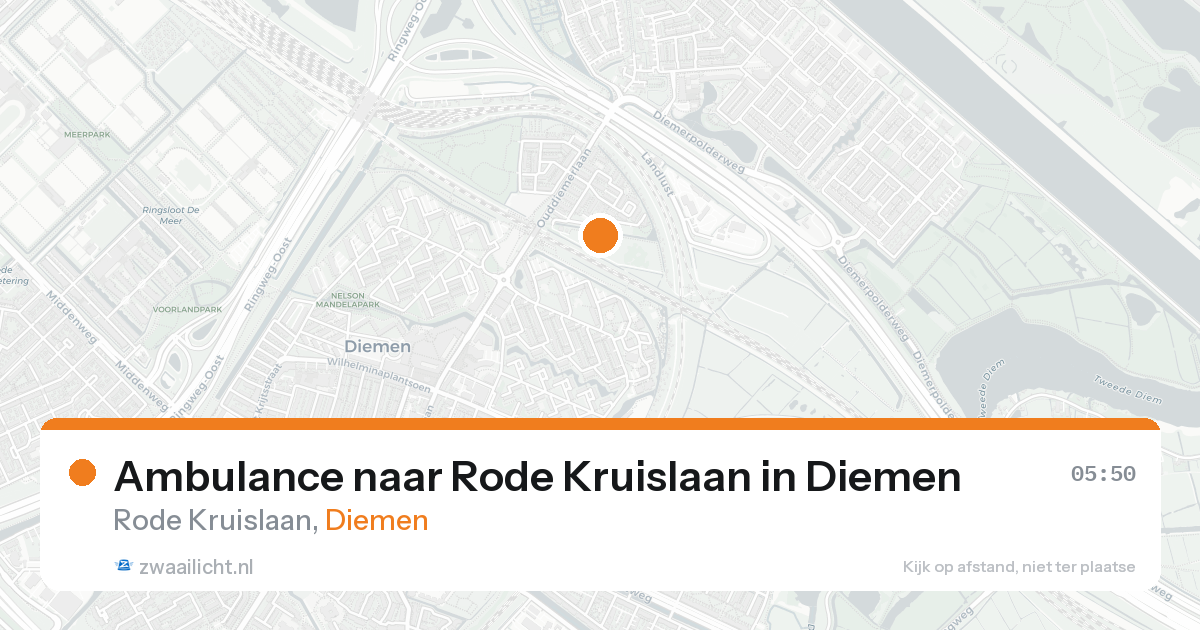 Ambulance naar Rode Kruislaan in Diemen — 18 aug 2026