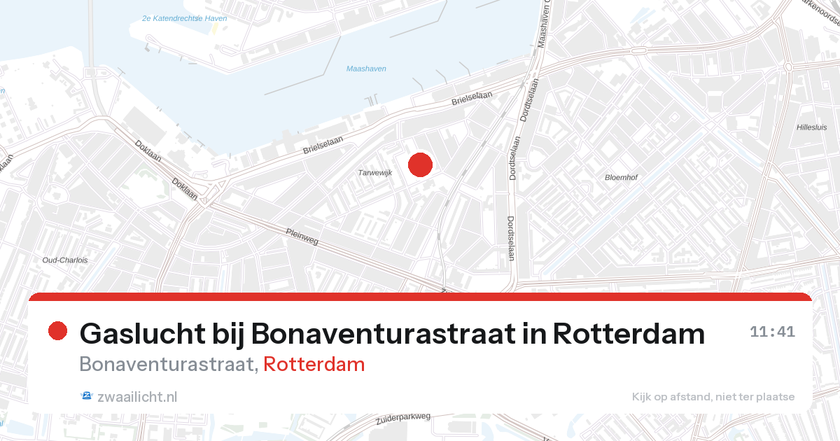 Gaslucht bij Bonaventurastraat in Rotterdam — 28 aug 2026