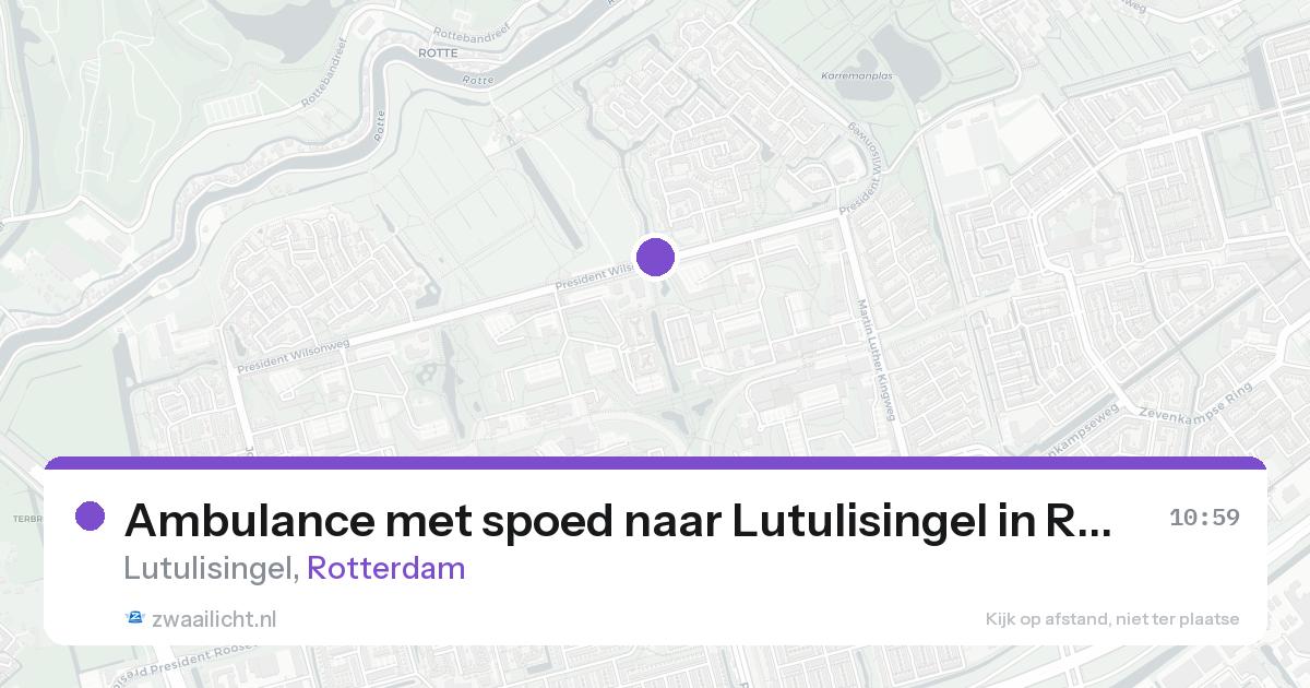 Ambulance met spoed naar Lutulisingel in Rotterdam — 16 aug 2026