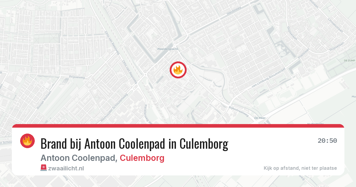 Brand bij Antoon Coolenpad in Culemborg — 18 mei 2026