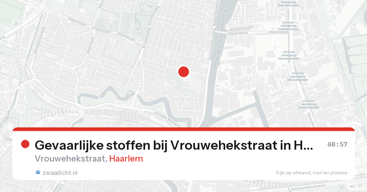Gevaarlijke stoffen bij Vrouwehekstraat in Haarlem — 21 aug 2026