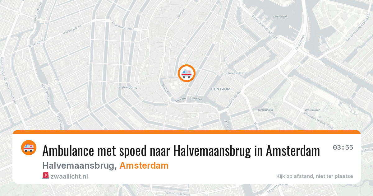 Ambulance met spoed naar Halvemaansbrug in Amsterdam — 24 mei 2026