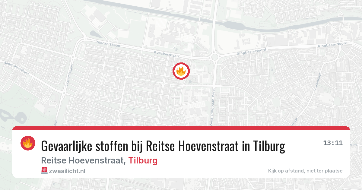 Gevaarlijke stoffen bij Reitse Hoevenstraat in Tilburg — 30 jul 2026