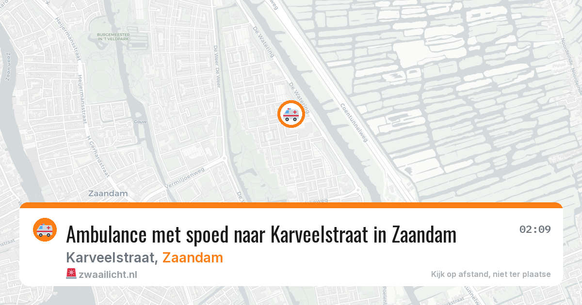 Ambulance met spoed naar Karveelstraat in Zaandam — 26 apr 2026