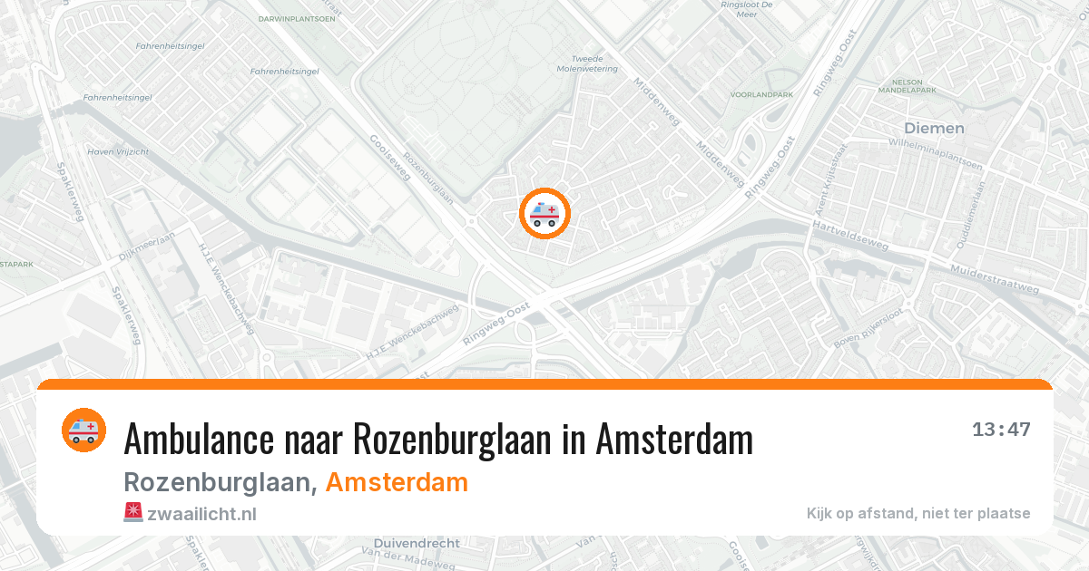 Ambulance naar Rozenburglaan in Amsterdam — 26 mei 2026