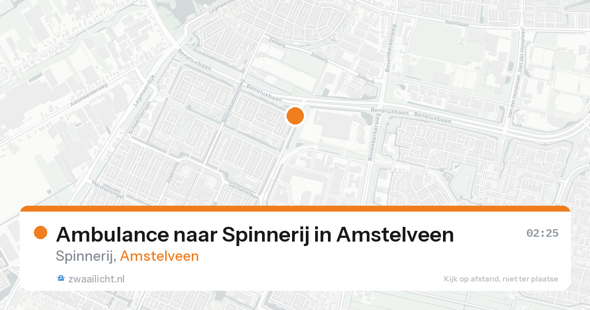 Ambulance naar Spinnerij in Amstelveen — 25 aug 2026