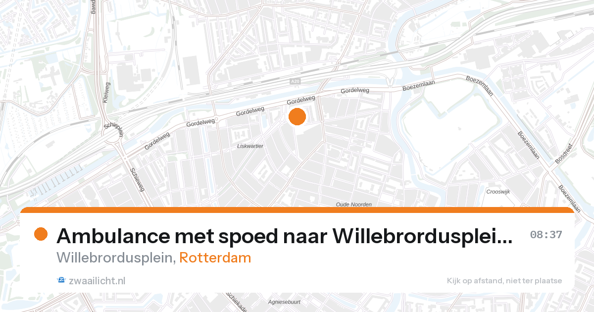 Ambulance met spoed naar Willebrordusplein in Rotterdam — 27 aug 2026