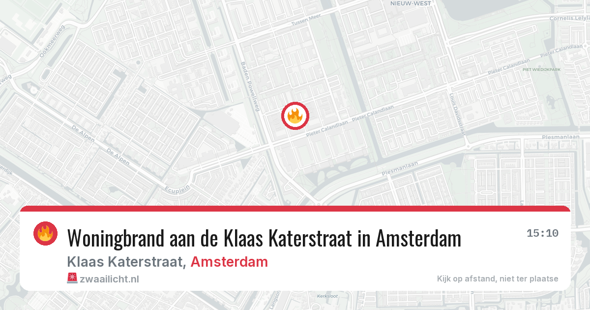 Woningbrand aan de Klaas Katerstraat in Amsterdam — 11 jun 2026