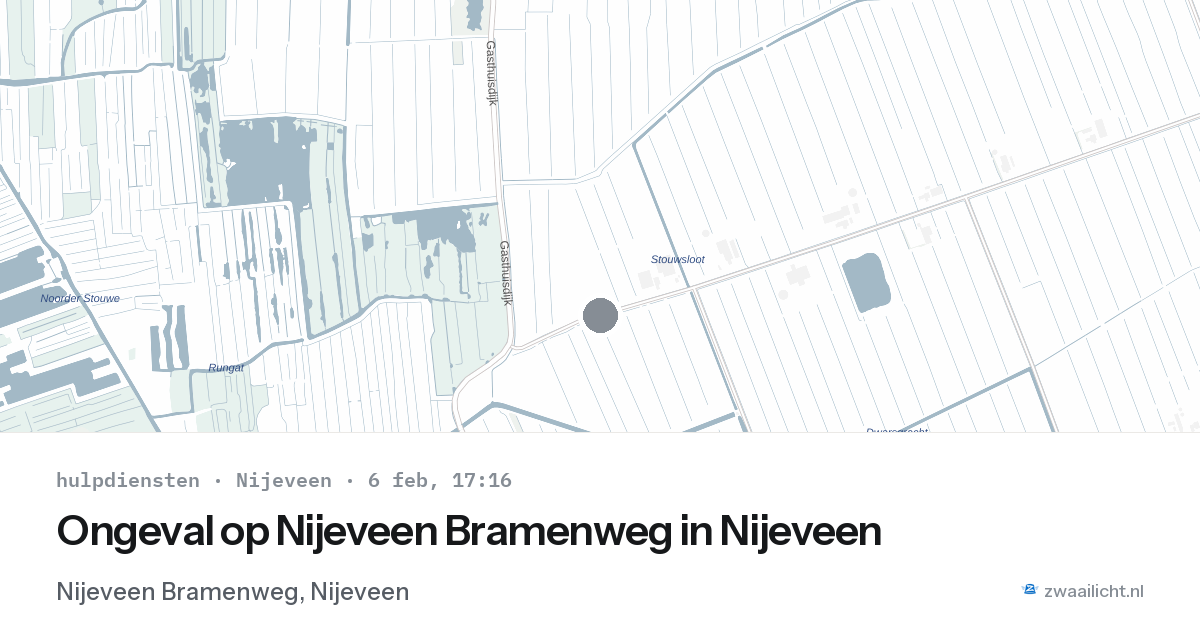 Ongeval op Nijeveen Bramenweg in Nijeveen — 6 feb 2026