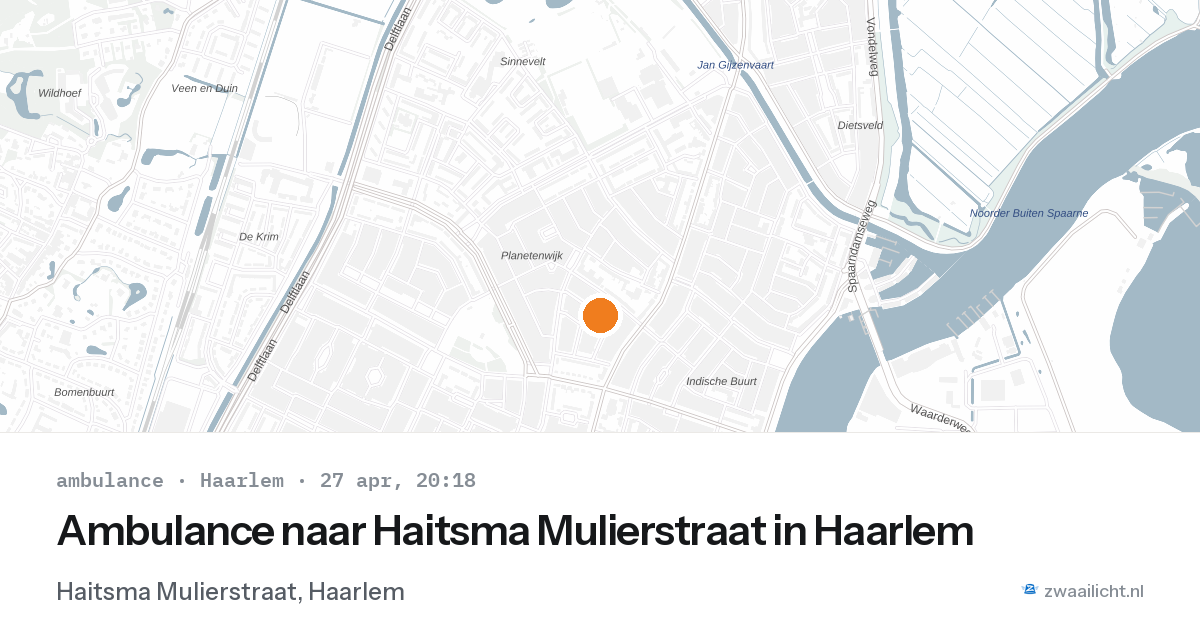 Ambulance naar Haitsma Mulierstraat in Haarlem — 27 apr 2026