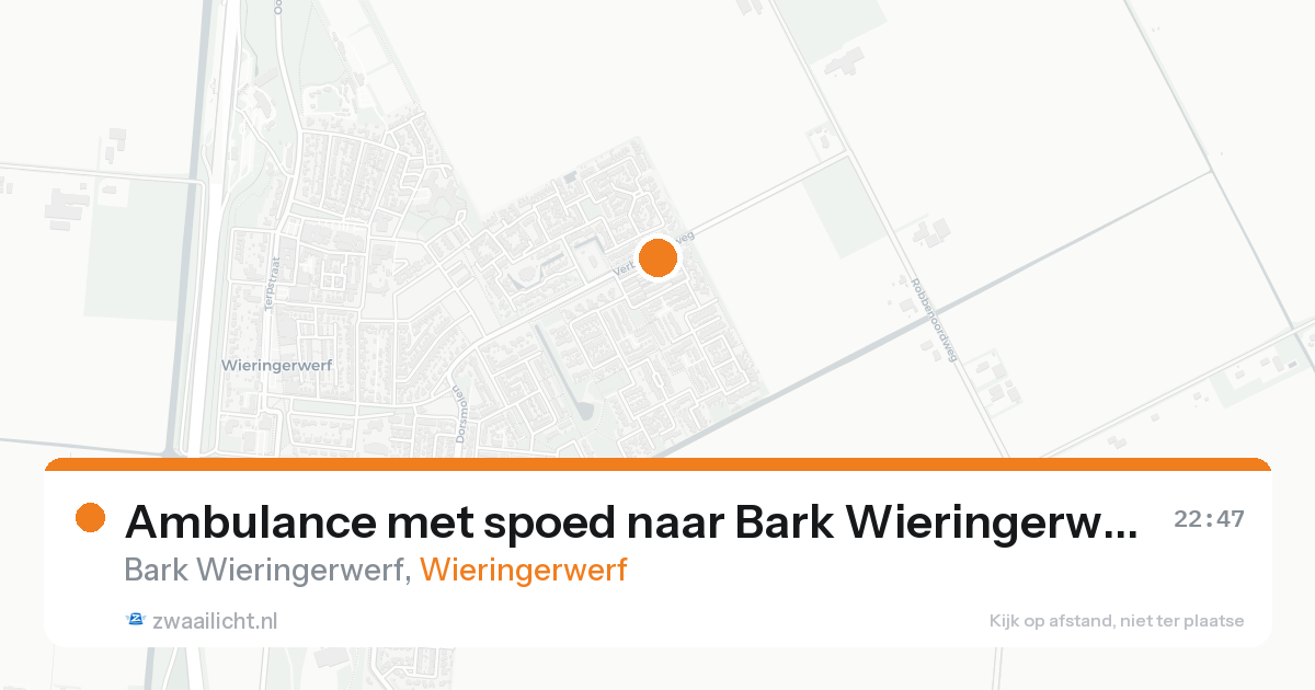 Ambulance met spoed naar Bark Wieringerwerf in Wieringerwerf — 15 aug 2026
