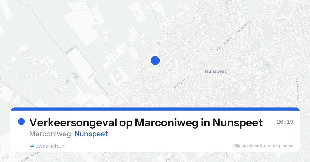 Verkeersongeval op Marconiweg in Nunspeet — 16 aug 2026