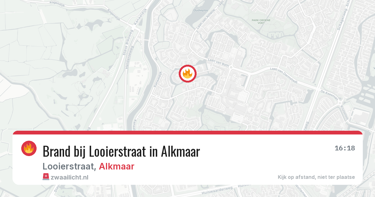 Brand bij Looierstraat in Alkmaar — 13 aug 2026