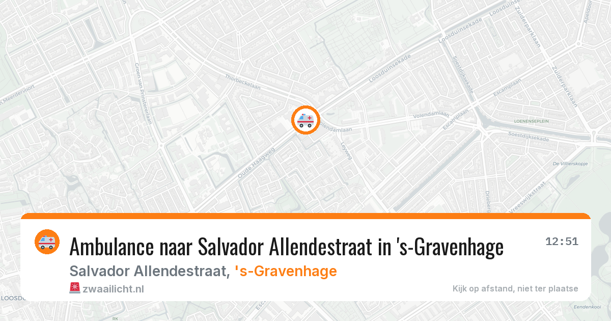 Ambulance naar Salvador Allendestraat in 's-Gravenhage — 13 aug 2026