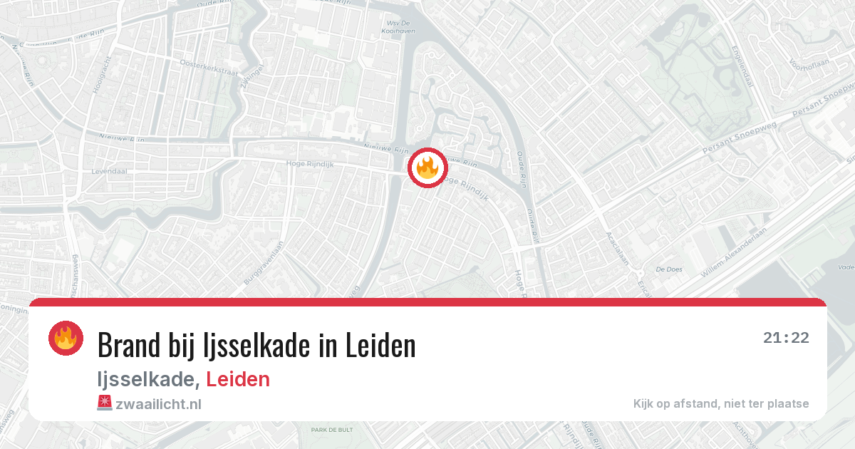 Brand bij Ijsselkade in Leiden — 28 jun 2026