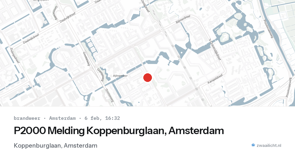 P2000 Melding Koppenburglaan, Amsterdam — 6 feb 2026