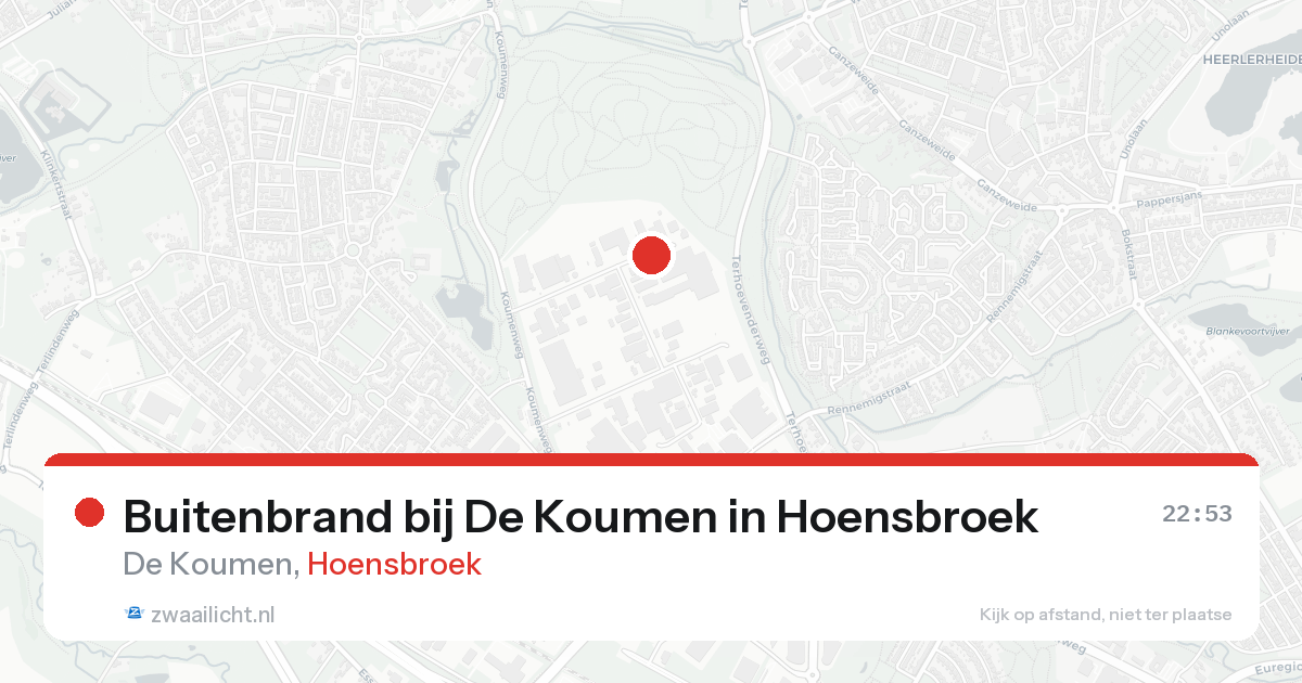 Buitenbrand bij De Koumen in Hoensbroek — 15 aug 2026