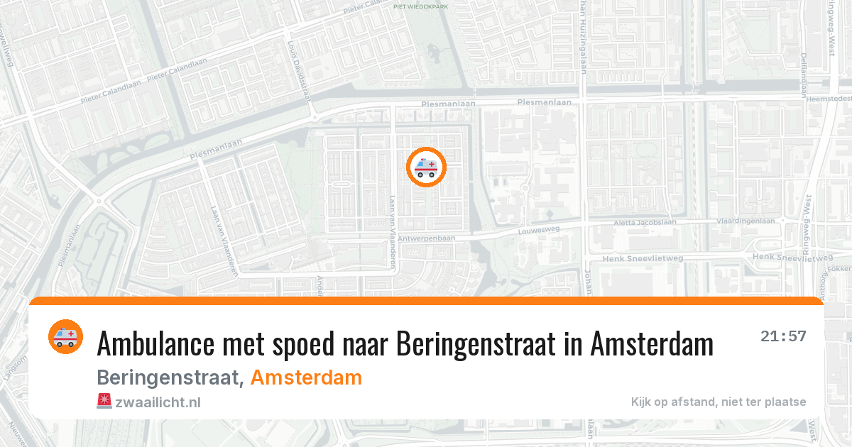 Ambulance met spoed naar Beringenstraat in Amsterdam — 16 jul 2026