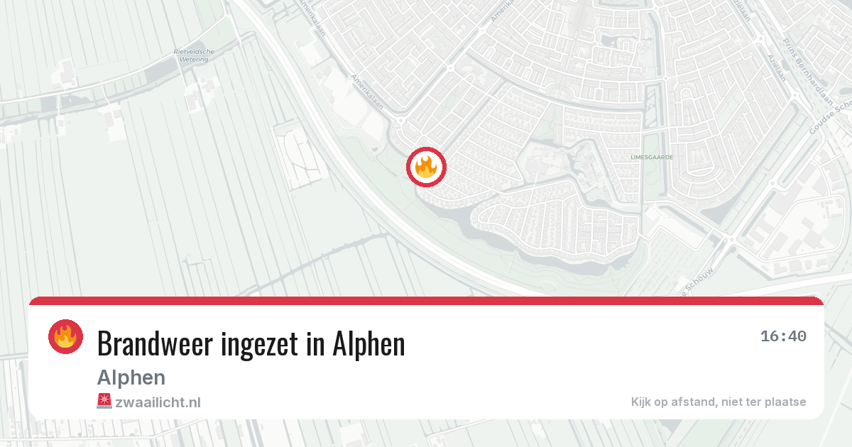 Brandweer ingezet in Alphen — 25 jun 2026 | 🚨 Zwaailicht.nl