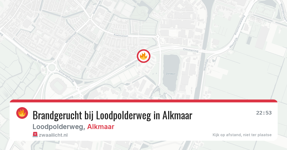 Brandgerucht bij Loodpolderweg in Alkmaar — 31 jul 2026
