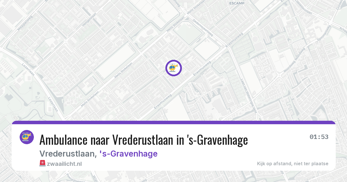 Ambulance naar Vrederustlaan in 's-Gravenhage — 1 jul 2026