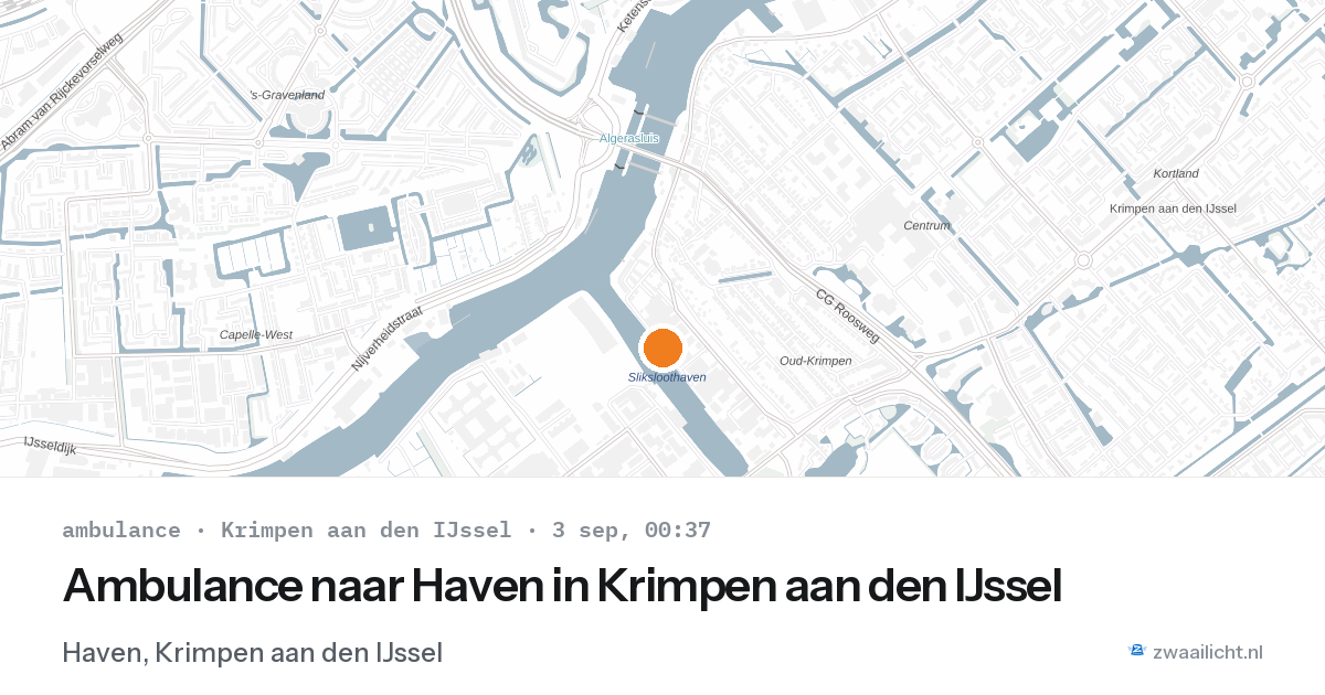 Ambulance naar Haven in Krimpen aan den IJssel — 2 sep 2026