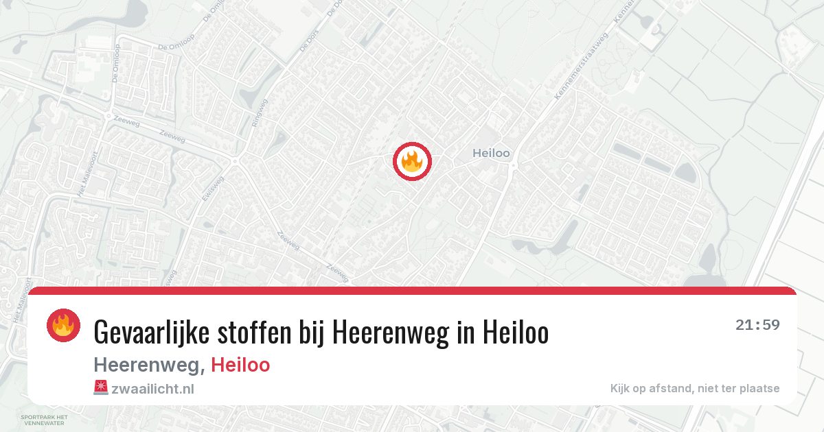 Gevaarlijke stoffen bij Heerenweg in Heiloo — 9 aug 2026