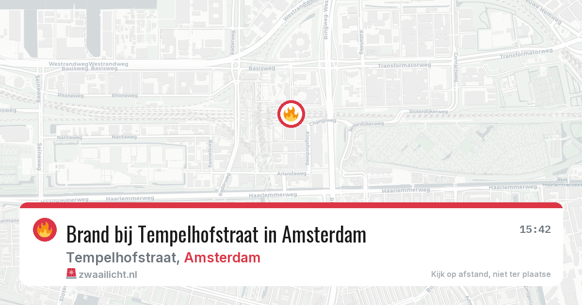 Brand bij Tempelhofstraat in Amsterdam — 24 jun 2026