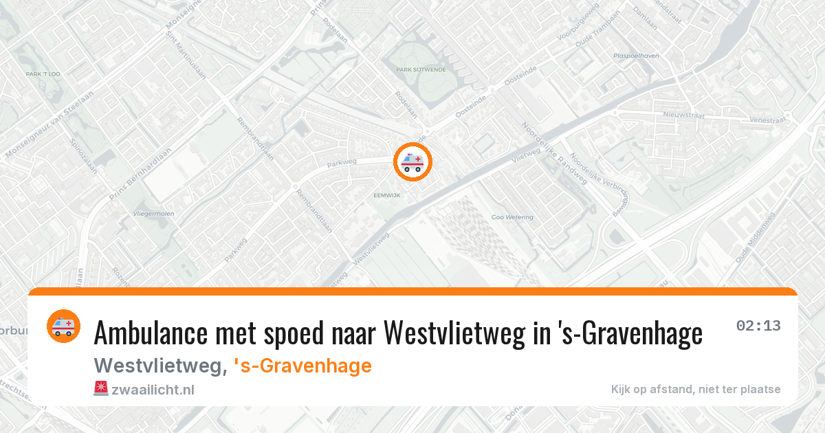 Ambulance met spoed naar Westvlietweg in 's-Gravenhage — 21 mei 2026