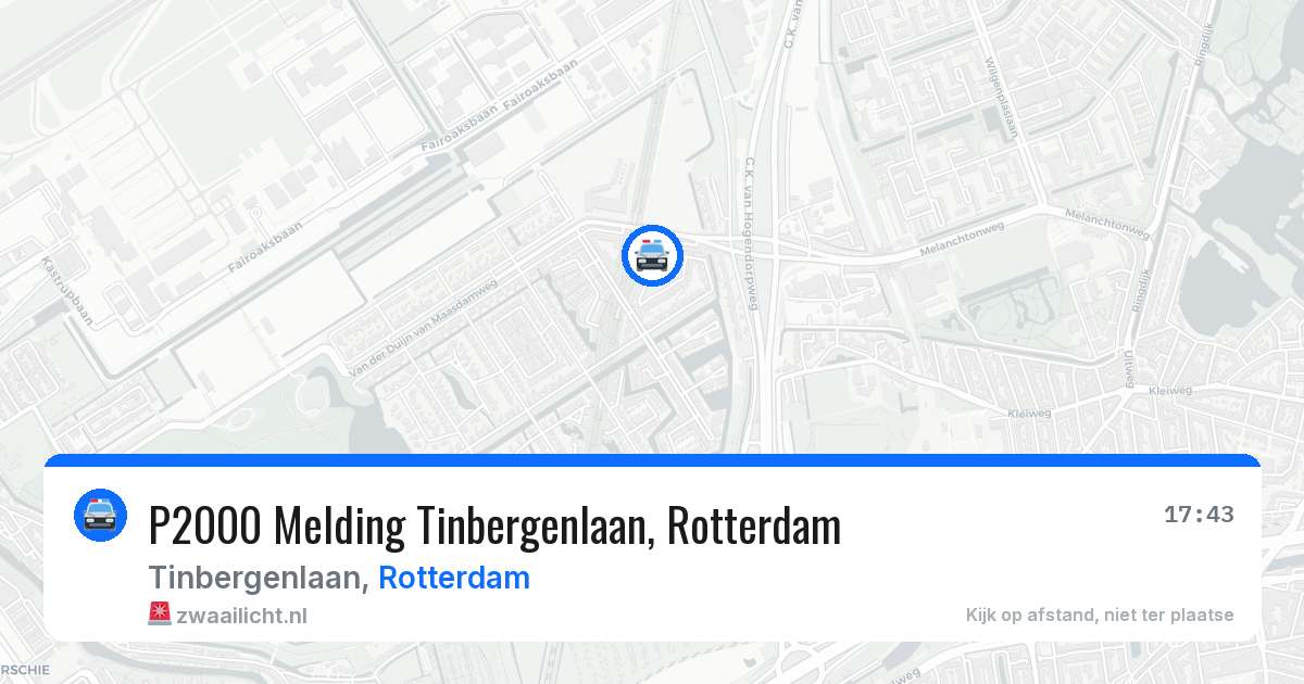 P2000 Melding Tinbergenlaan, Rotterdam — 18 mei 2026