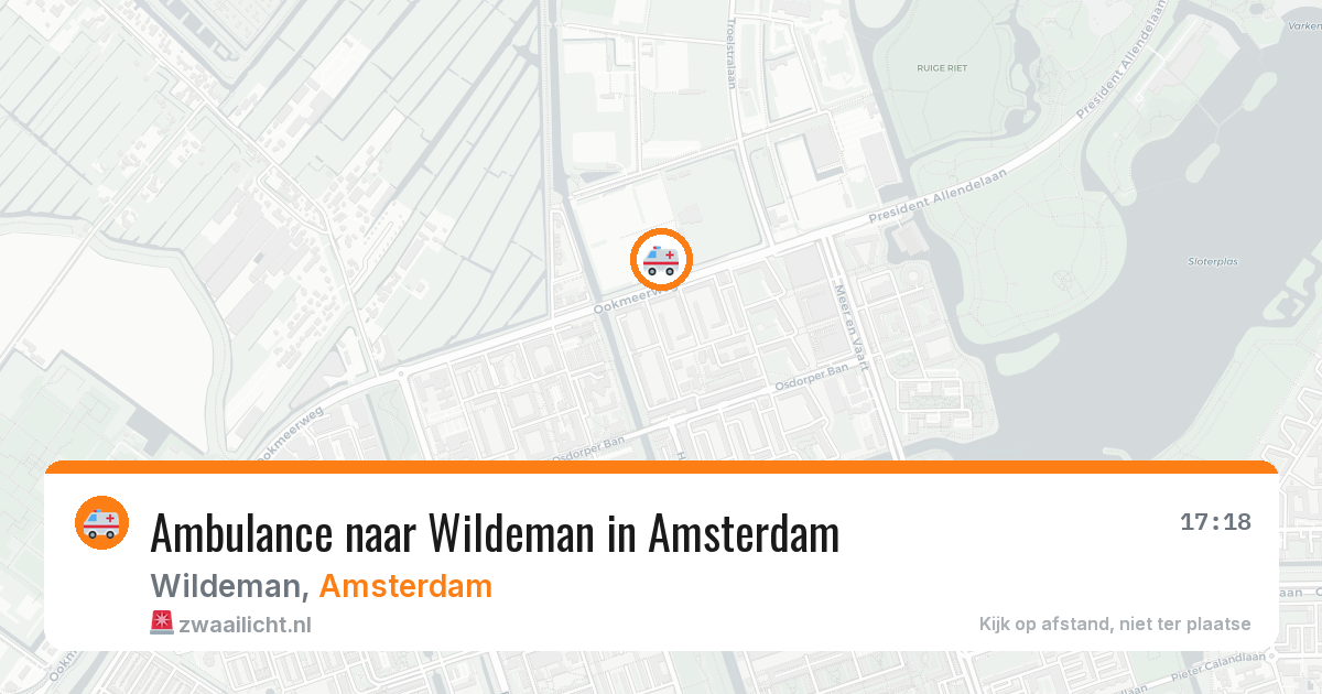 Ambulance naar Wildeman in Amsterdam — 10 aug 2026