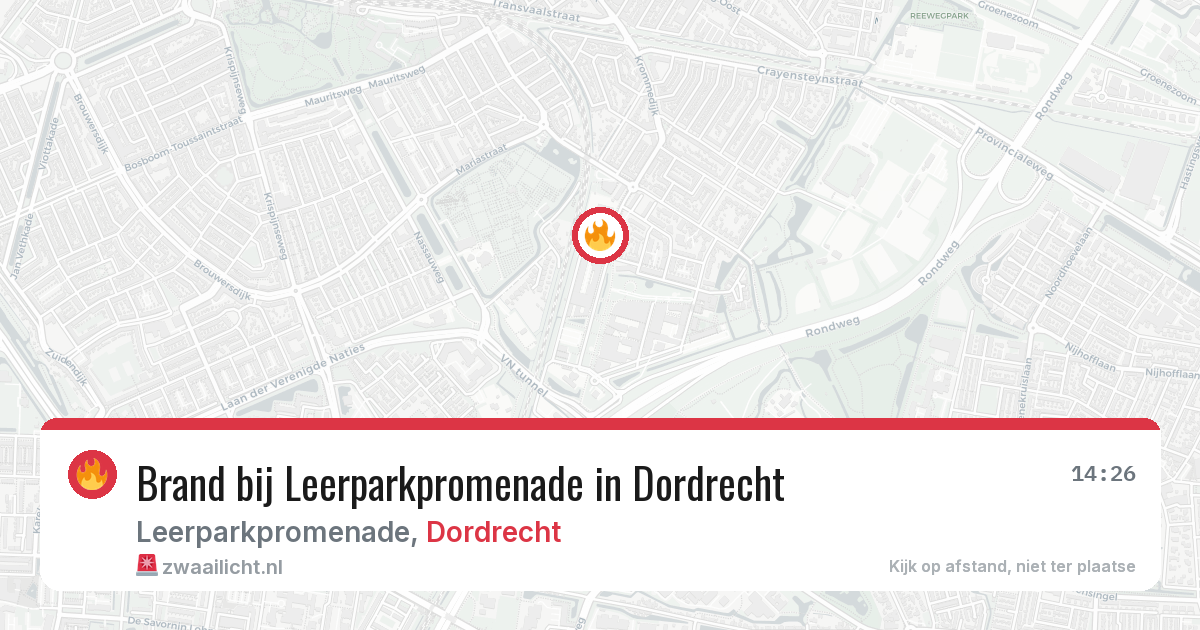 Brand bij Leerparkpromenade in Dordrecht — 3 jul 2026