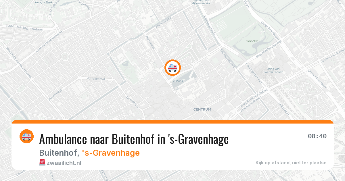 Ambulance naar Buitenhof in 's-Gravenhage — 13 aug 2026