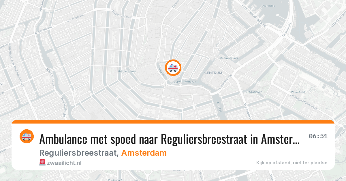 Ambulance met spoed naar Reguliersbreestraat in Amsterdam — 7 jun 2026