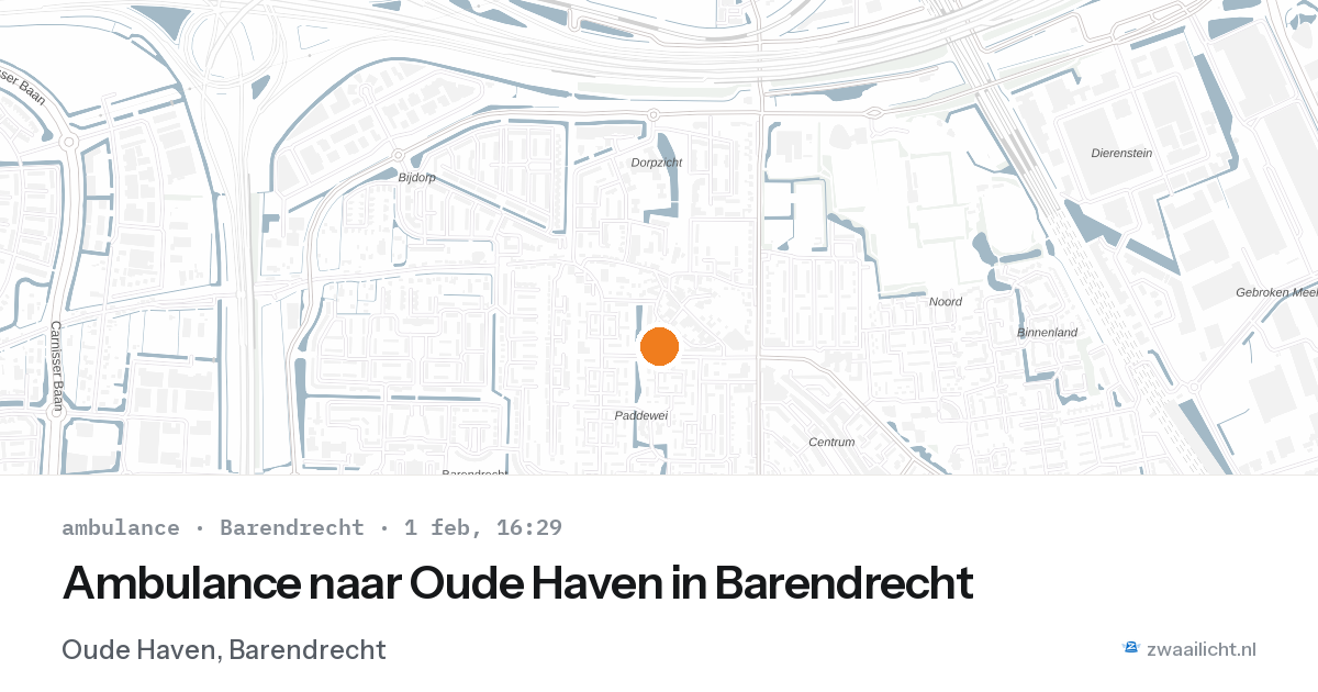 Ambulance naar Oude Haven in Barendrecht — 1 feb 2026