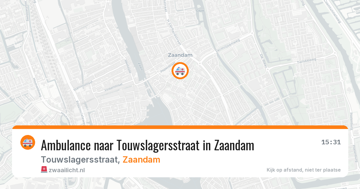 Ambulance naar Touwslagersstraat in Zaandam — 20 apr 2026