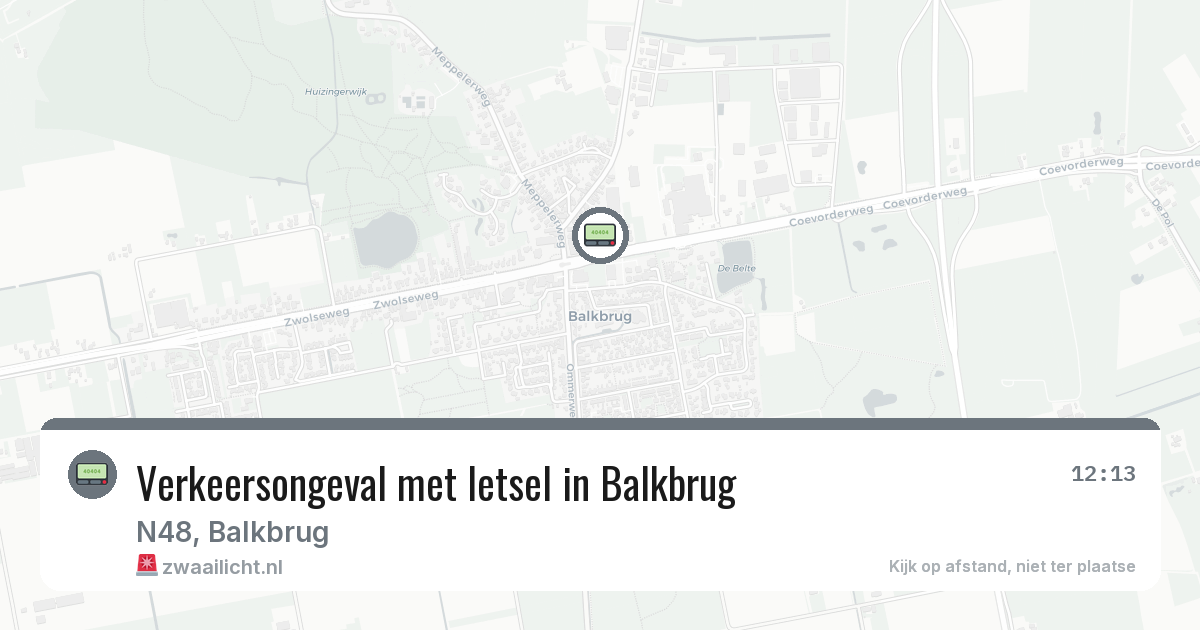 Verkeersongeval met letsel in Balkbrug — 21 jun 2026