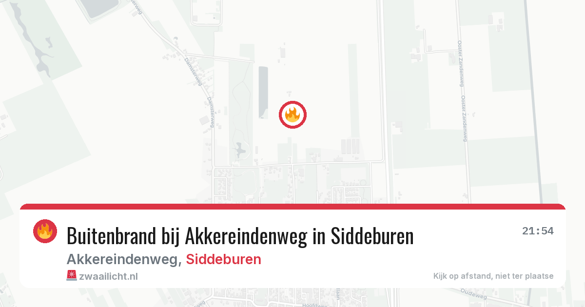 Buitenbrand bij Akkereindenweg in Siddeburen — 10 aug 2026