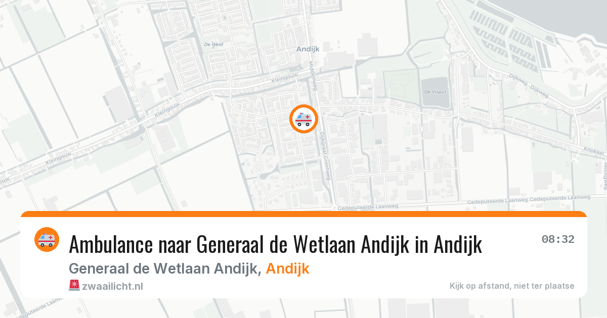 Ambulance naar Generaal de Wetlaan Andijk in Andijk — 1 aug 2026