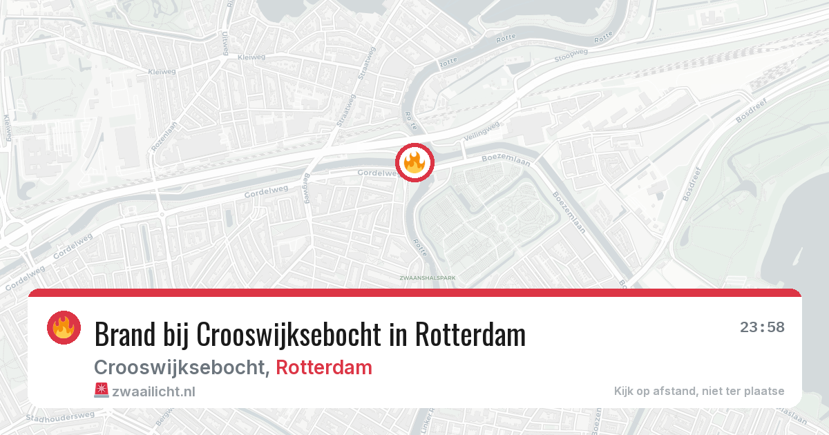 Brand bij Crooswijksebocht in Rotterdam — 24 apr 2026