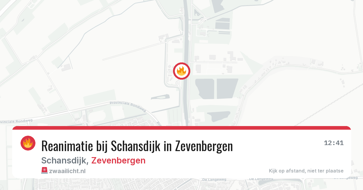 Reanimatie bij Schansdijk in Zevenbergen — 14 aug 2026