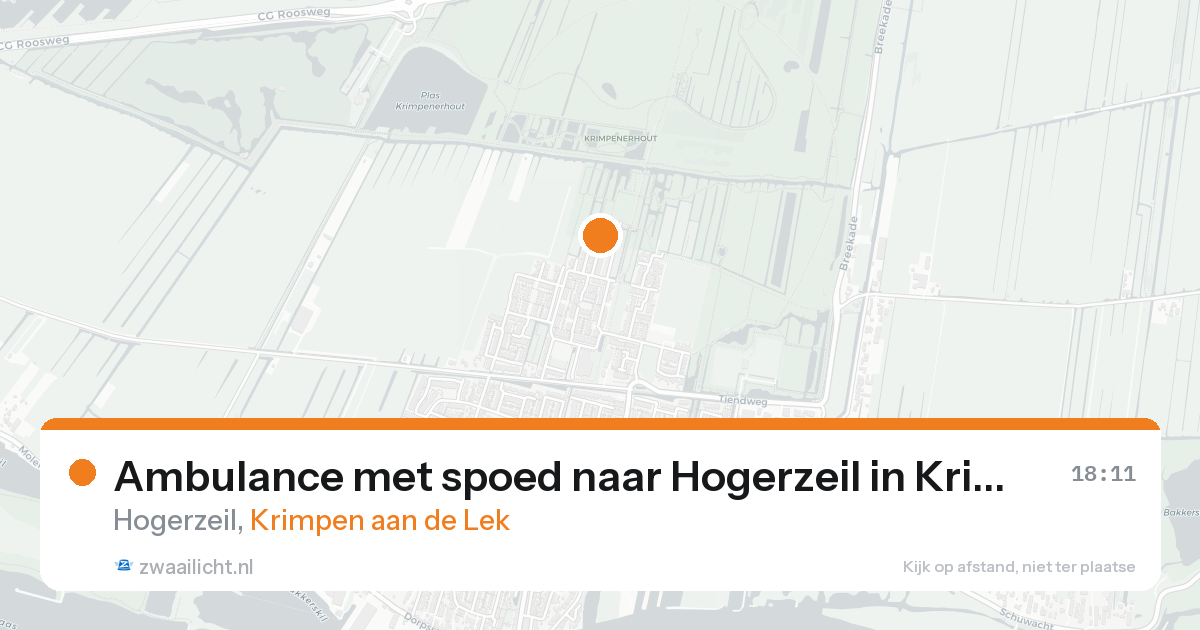 Ambulance met spoed naar Hogerzeil in Krimpen aan de Lek — 18 aug 2026