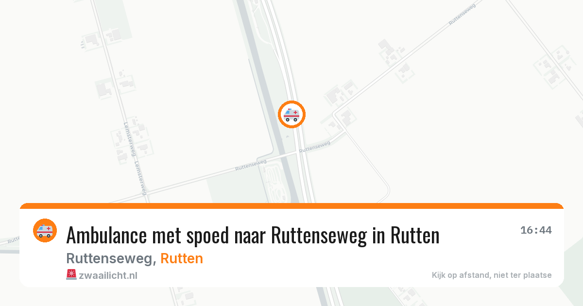 Ambulance met spoed naar Ruttenseweg in Rutten — 6 jun 2026
