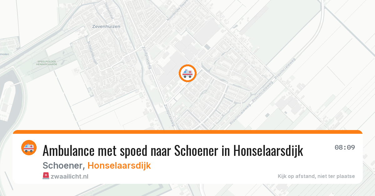 Ambulance met spoed naar Schoener in Honselaarsdijk — 9 jul 2026