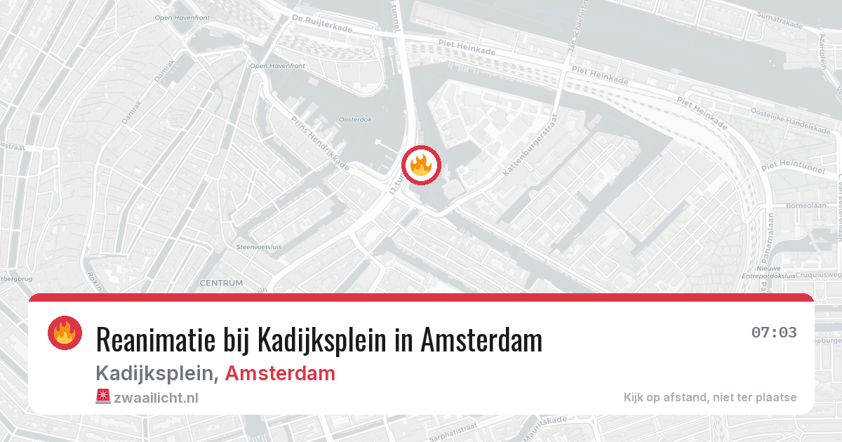 Reanimatie bij Kadijksplein in Amsterdam — 13 mrt 2026