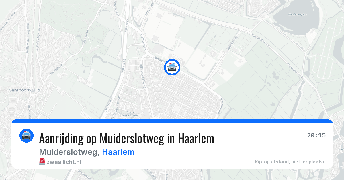 Aanrijding op Muiderslotweg in Haarlem — 7 aug 2026