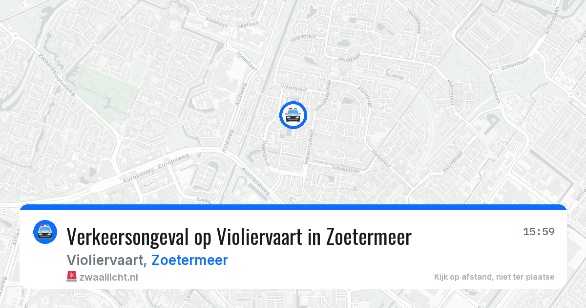 Verkeersongeval op Violiervaart in Zoetermeer — 18 jun 2026