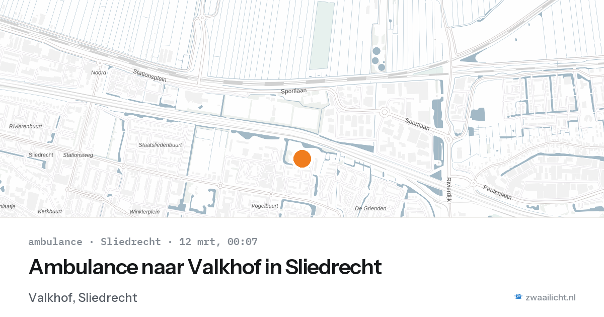 Ambulance naar Valkhof in Sliedrecht — 11 mrt 2026